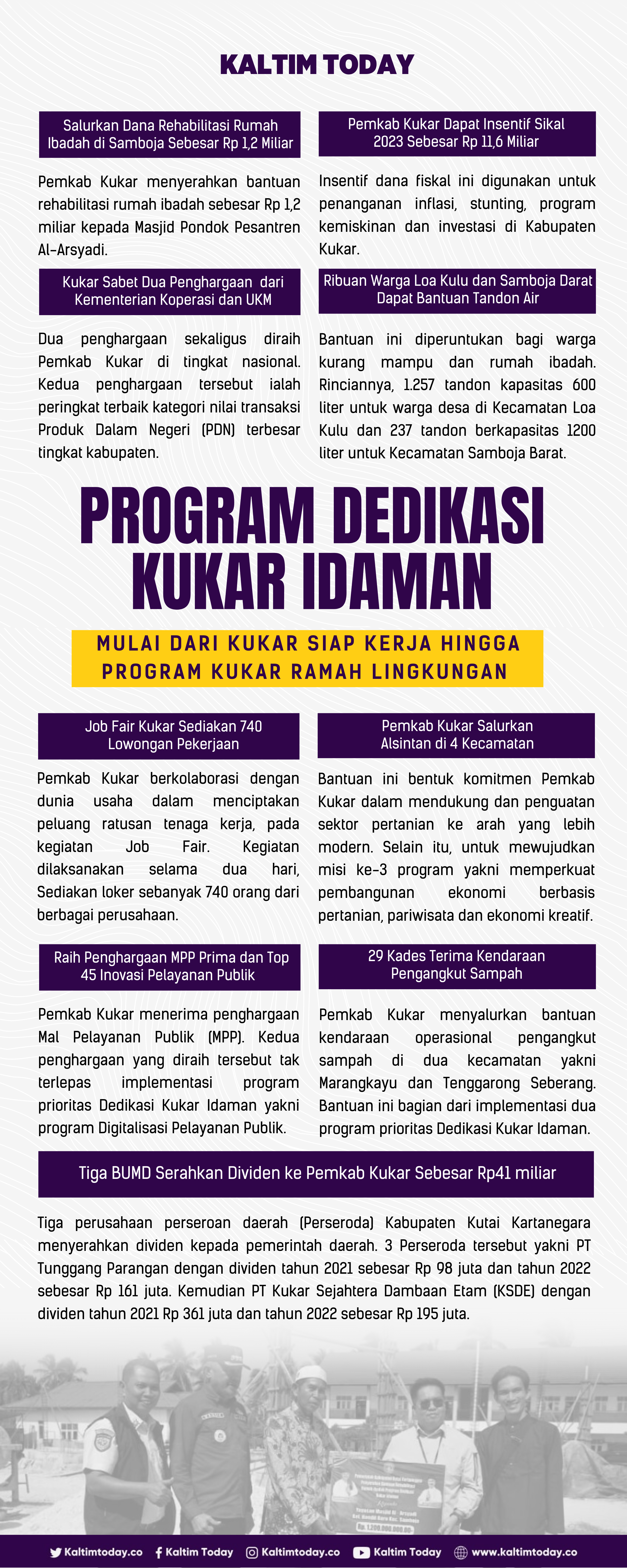 Berbagai Program Dedikasi Kukar Idaman Direalisasikan