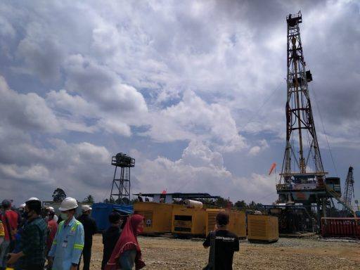 Proses pengeboran dari lapisan Talang Akar secara directional drilling yang direncanakan hingga kedalaman 1.800 meter. (Ramlah/Kaltimtoday.co)