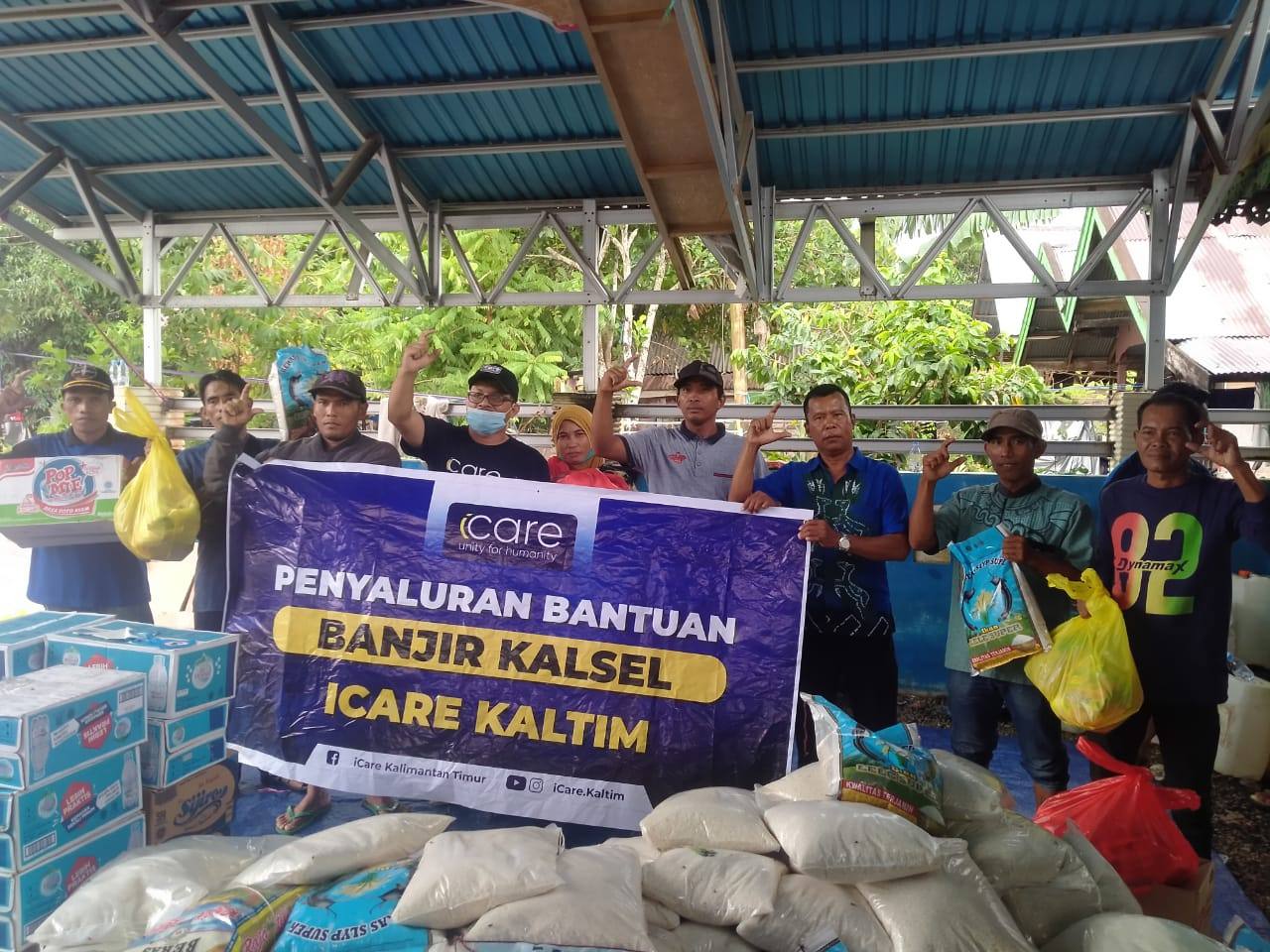 I Care Kaltim Distribusikan Sembako dan Kirim Relawan Bantu Korban Banjir di Kalsel