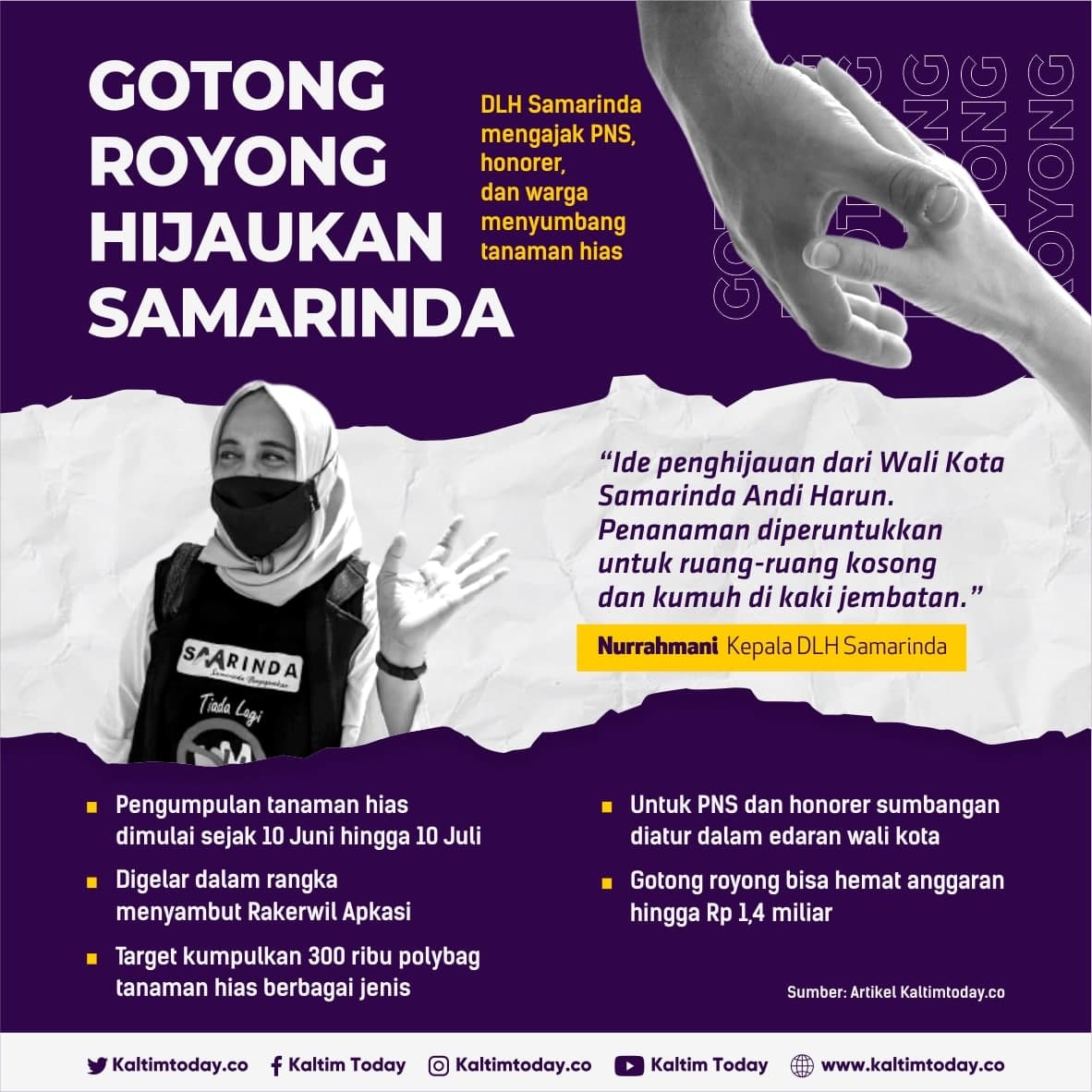 Infografis: DLH Samarinda Ajak Warga Gotong Royong Hijaukan Samarinda