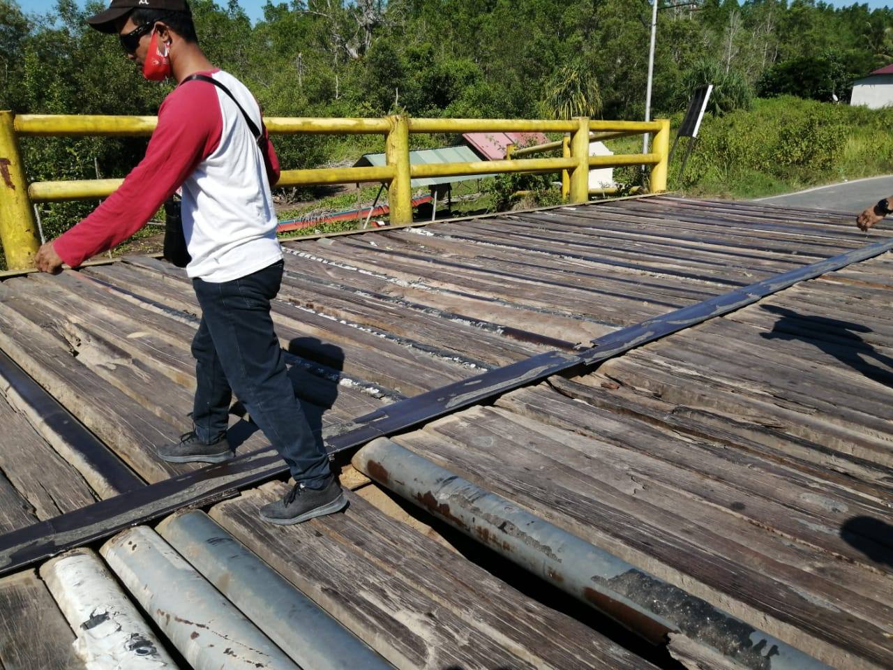 Perbaikan akan dilakukan di jembatan ulin di Desa Tanjung Limau Muara Badak.