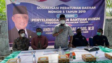 Anggota DPRD Kaltim Andi Faisal Assegaf menggelar sosialisasi peraturan daerah tentang bantuan hukum Desa Atang Pait, Kecamatan Long Ikis, Paser.
