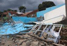 Piung-piung bangunan yang hancur akibat gempa Cianjur. (Sumber: BNPB)