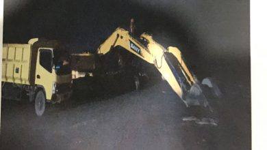 Unit excavator yang turut disita Polda Kaltim saat mengungkap tambang ilegal di Kukar.