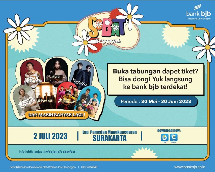 Menabung di bank bjb, Bisa Nonton Konser Sobat Festival 2023