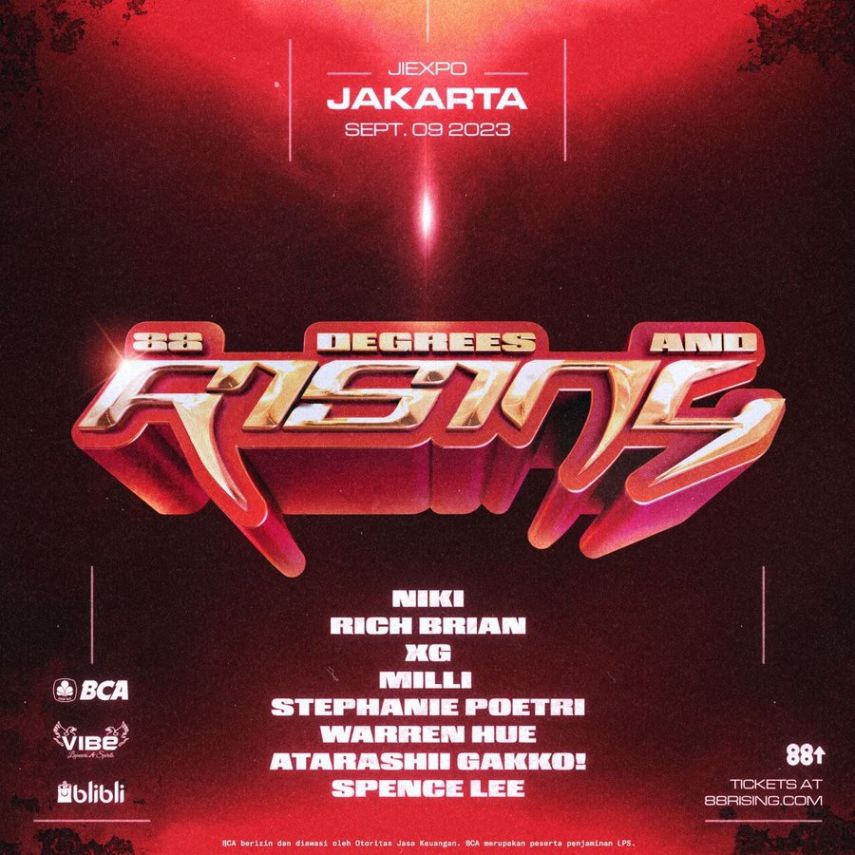 Berikut Jadwal dan Penjualan Tiket 88Rising Jakarta September 2023, Ada NIKI hingga Rich Brian!