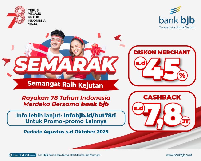 Promo HUT RI ke-78 dari bank bjb, Cek Nih Daftarnya!