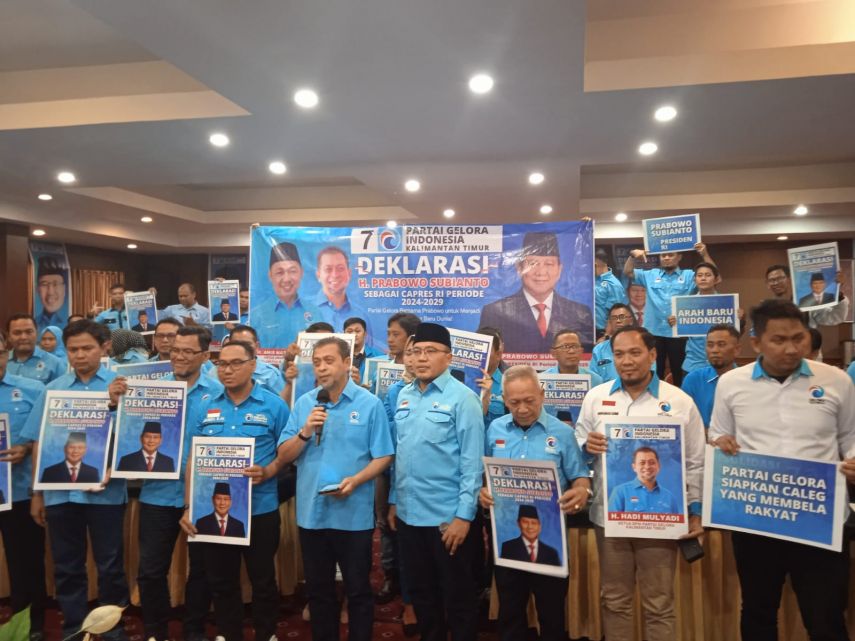 Deklarasi DPW Partai Gelora Kaltim Dukung Prabowo sebagai Capres 2024