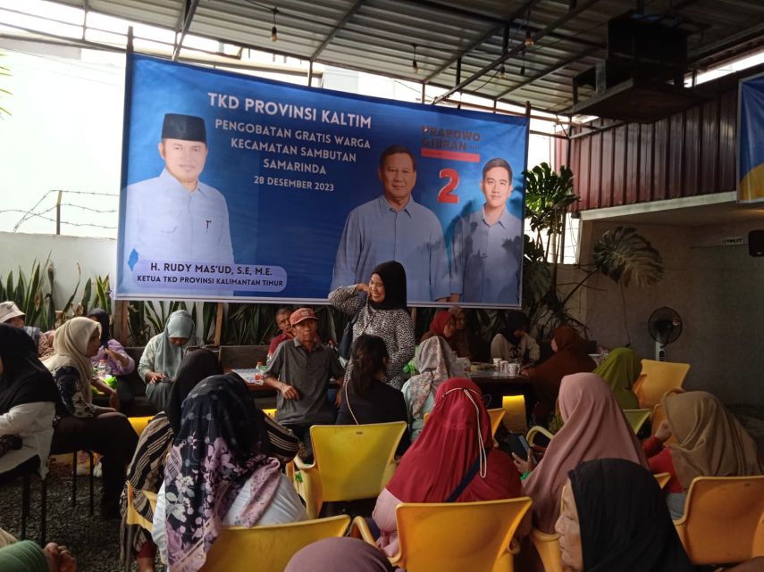 TKD Kaltim Prabowo-Gibran Sediakan Pengobatan Gratis untuk Warga Sambutan