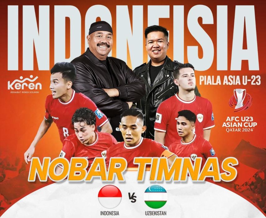 Edi Damansyah dan Rendi Solihin Dukung Nobar Semifinal AFC U23 Timnas Indonesia vs Uzbekistan