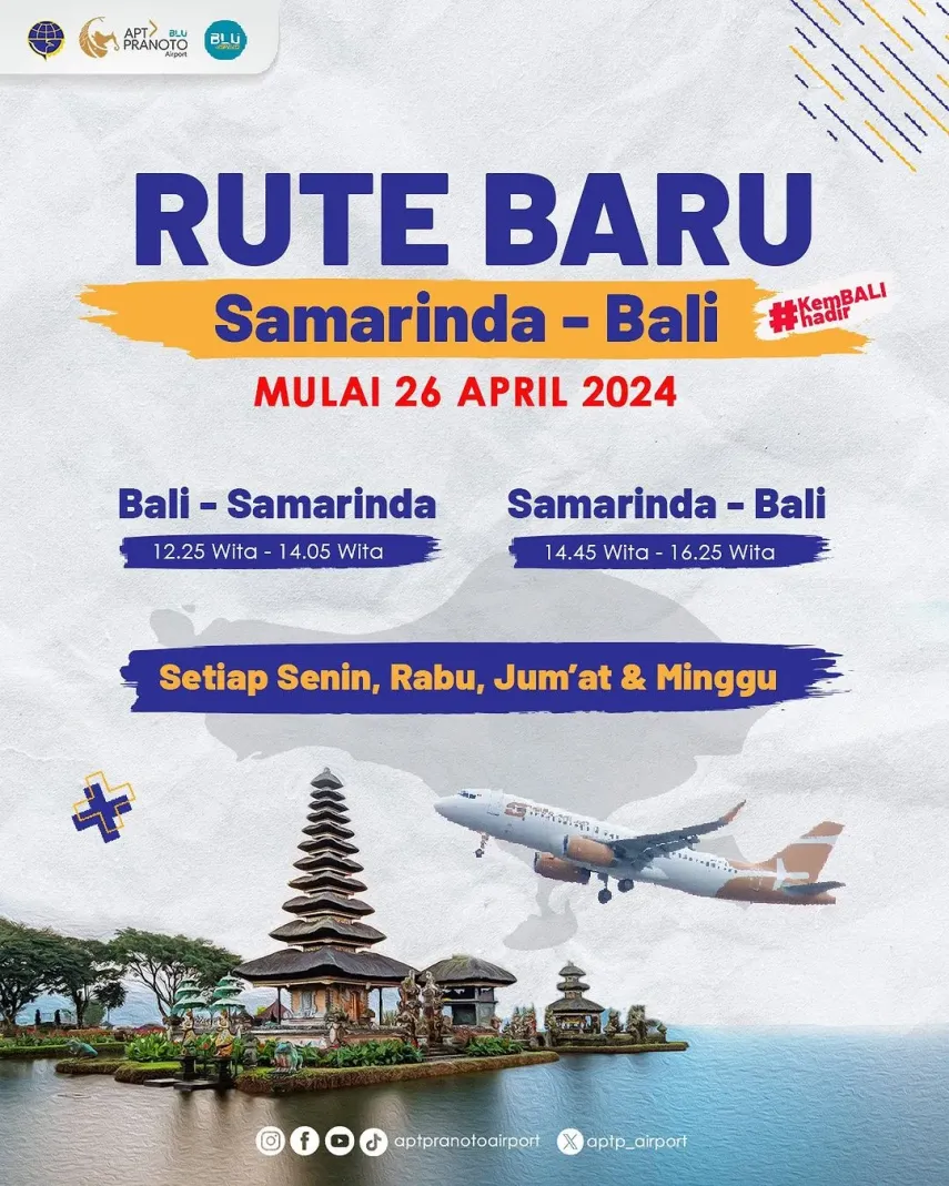 Rute Baru Penerbangan Samarinda - Bali Mulai 26 April 2024, Cek Jadwal dan Harga Tiketnya