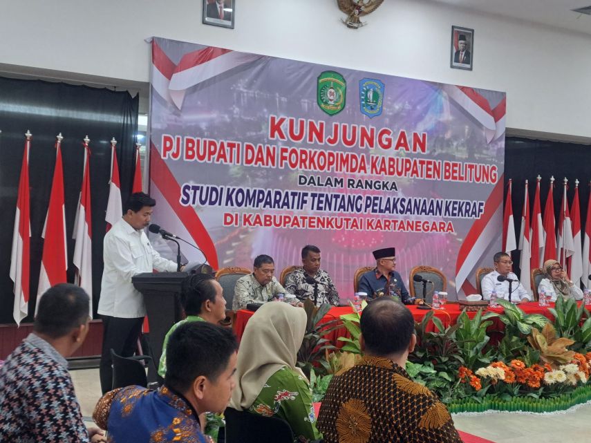Terima Kunker Pj  Bupati Belitung, Sunggono Sebut Pemkab Kukar Dukung Penuh Ekonomi Kreatif