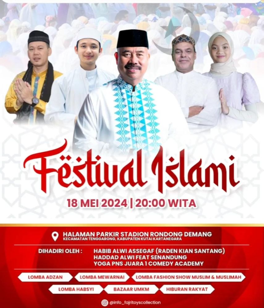 Festival Islami Tenggarong Digelar 15-18 Mei 2024, Dirangkai Berbagai Lomba hingga Tausiah Habib Alwi Assegaf