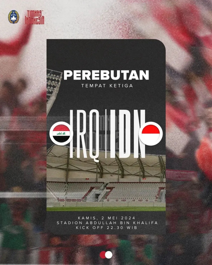 Link Nonton Timnas Indonesia vs Irak Malam Ini, Perebutan Posisi Ketiga di Piala Asia U-23 2024