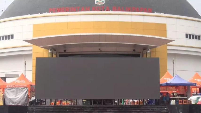 Videotron Raksasa Meriahkan Nobar Piala Asia U23 Timnas Indonesia vs Irak di Balikpapan