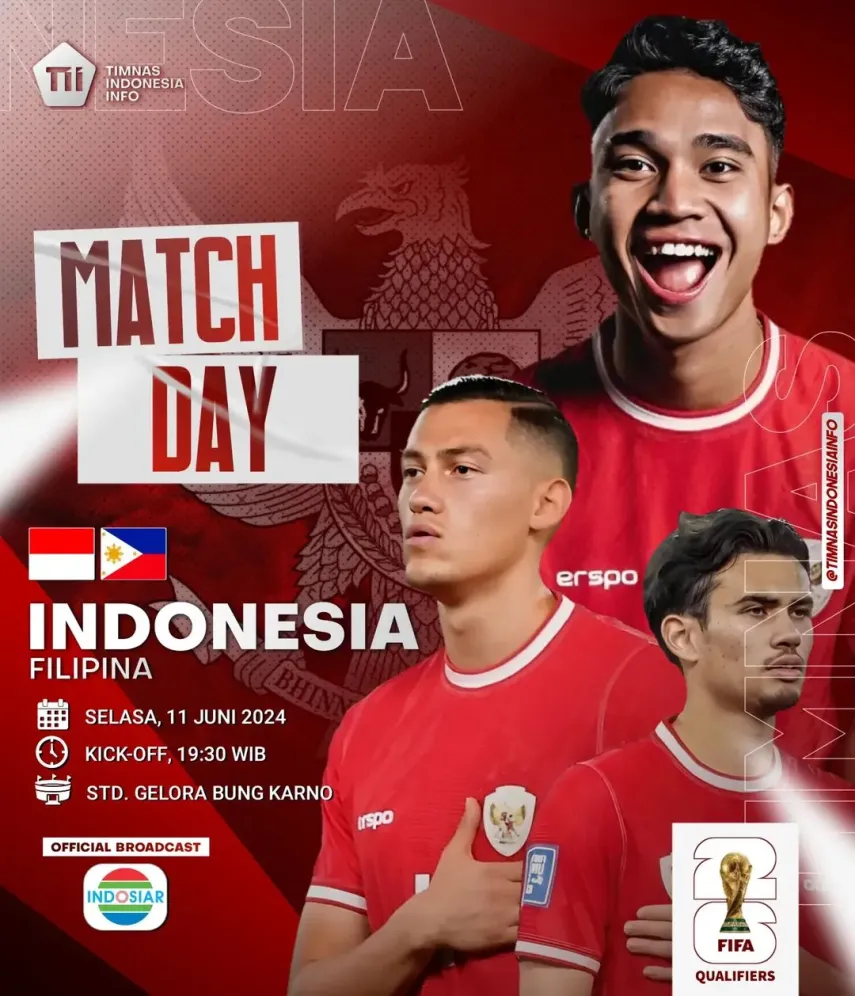 Kick Off Malam Ini! Link Streaming Timnas Indonesia vs Filipina Kualifikasi Piala Dunia 2026