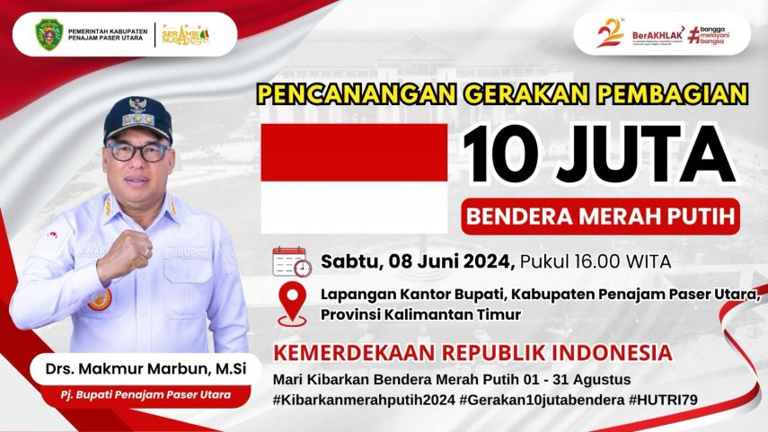 Pemda PPU Siap Sukseskan Gerakan Pembagian 10 Juta Bendera Merah Putih