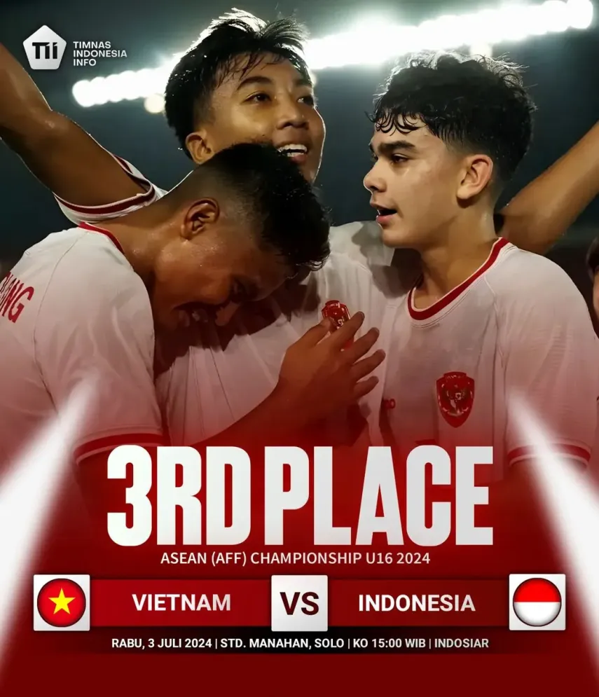 Kick Off Sore Ini! Duel Sengit Timnas Indonesai vs Vietnam Rebutkan Posisi 3 di Final Piala AFF U16 2024