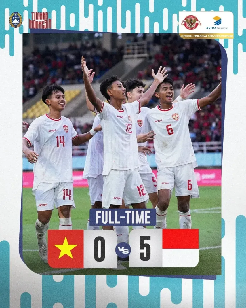 Gokil! Tundukkan Vietnam 5-0, Timnas Indonesia Rebut Posisi 3 di Piala AFF U-16 2024 