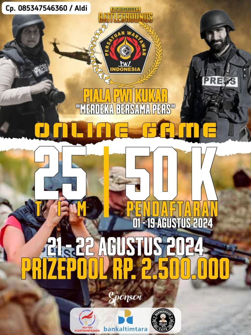 PWI Kukar Gelar Open Turnamen PUBG dalam Rangka HUT ke-79 RI