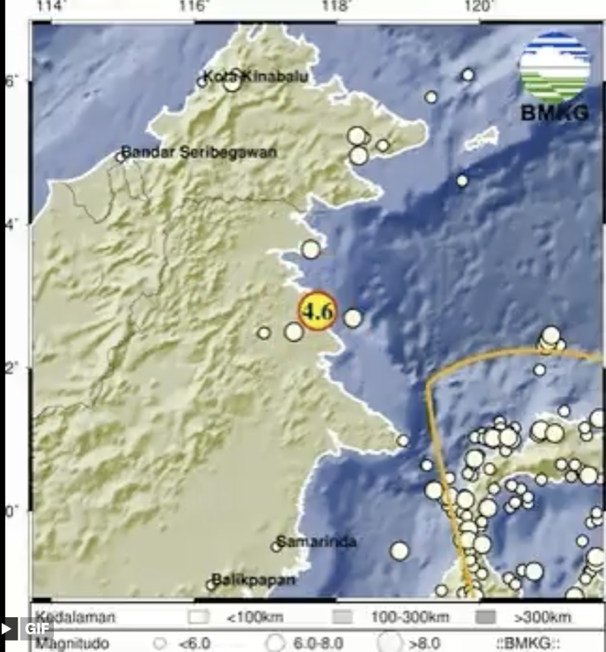 Gempa Bumi Magnitudo 4.6 Guncang Tarakan, Terasa hingga Tanjung Selor