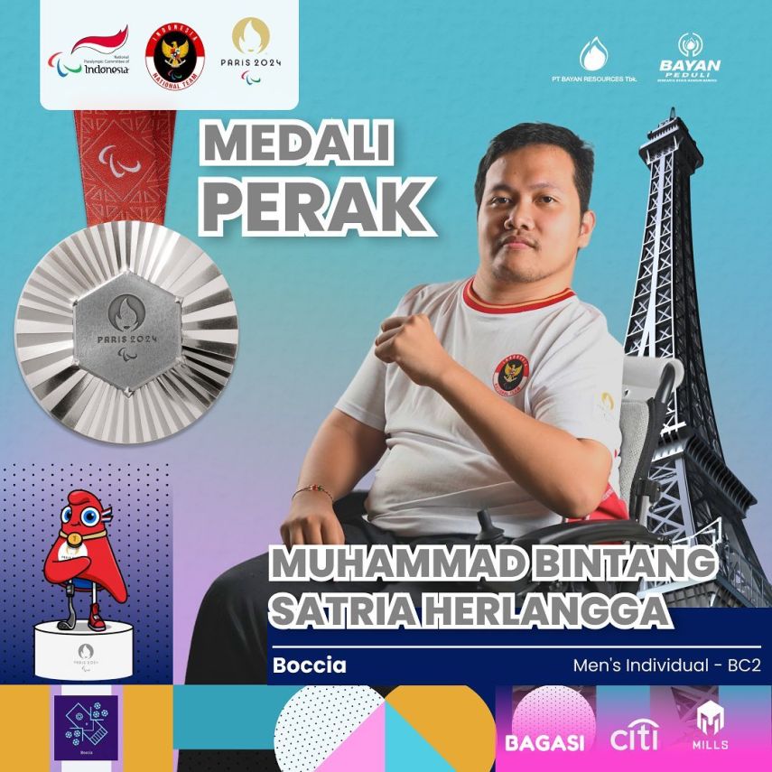 Paralimpiade Paris 2024: Muhammad Bintang Satria Herlangga Raih Medali Perak di Cabang Boccia