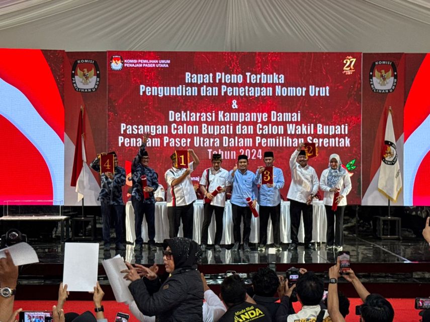 Empat Pasangan Calon Bupati PPU Resmi Kantongi Nomor Urut Pilkada 2024