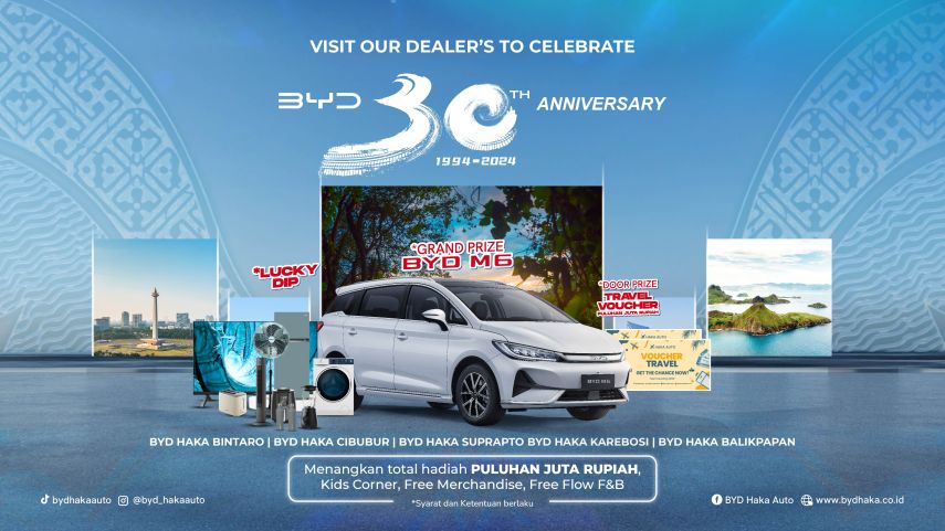 Festival 30 Tahun BYD: Promo Spesial dan Hadiah Menarik di Haka Auto