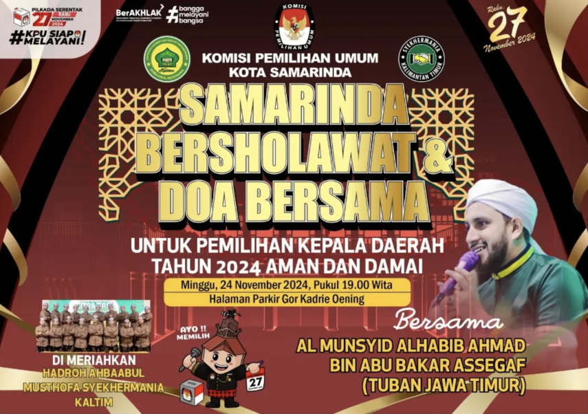 KPU Samarinda Gelar Samarinda Bersholawat untuk Pilkada Damai dan Aman