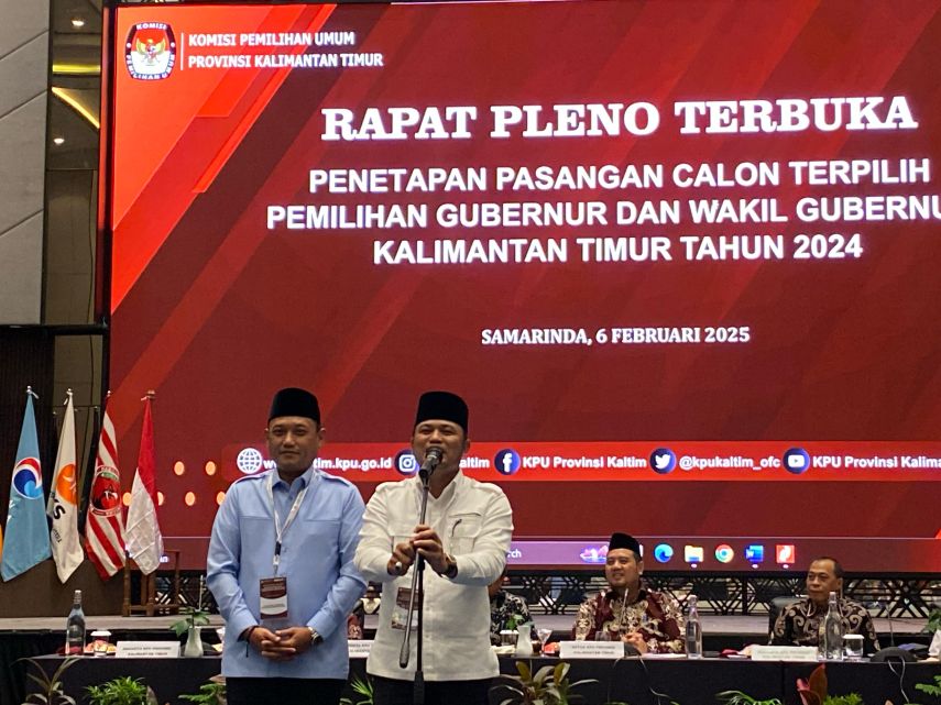 Gelar Rapat Pleno Terbuka, KPU Tetapkan Rudy-Seno sebagai Gubernur dan Wakil Gubernur Kaltim Terpilih