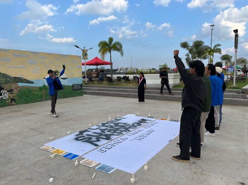 PMII dan GMNI Kukar Gelar Aksi Solidaritas Tolak Represifitas Aparat