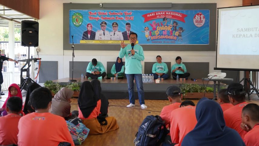 Hari Anak Nasional 2025, Dinsos Kaltim Hadirkan Edukasi dan Hiburan untuk Anak Panti