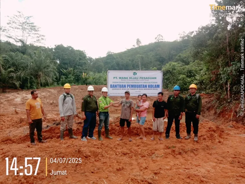 Dorong Ketahanan Pangan dan Ekonomi Lokal, PT Wana Hijau Pesaguan Bangun Tiga Kolam Ikan untuk Warga Beringin Rayo