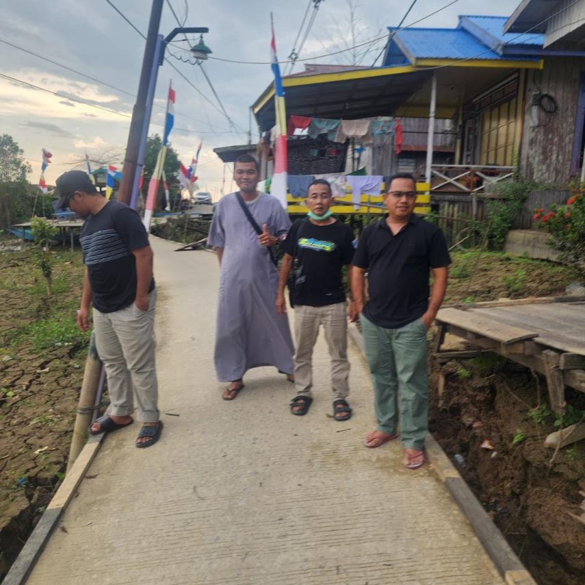 Jalan Jembatan di Kota Bangun Ulu Amblas, Sopan Sopian Tinjau Lokasi dan Dorong Penanganan Cepat