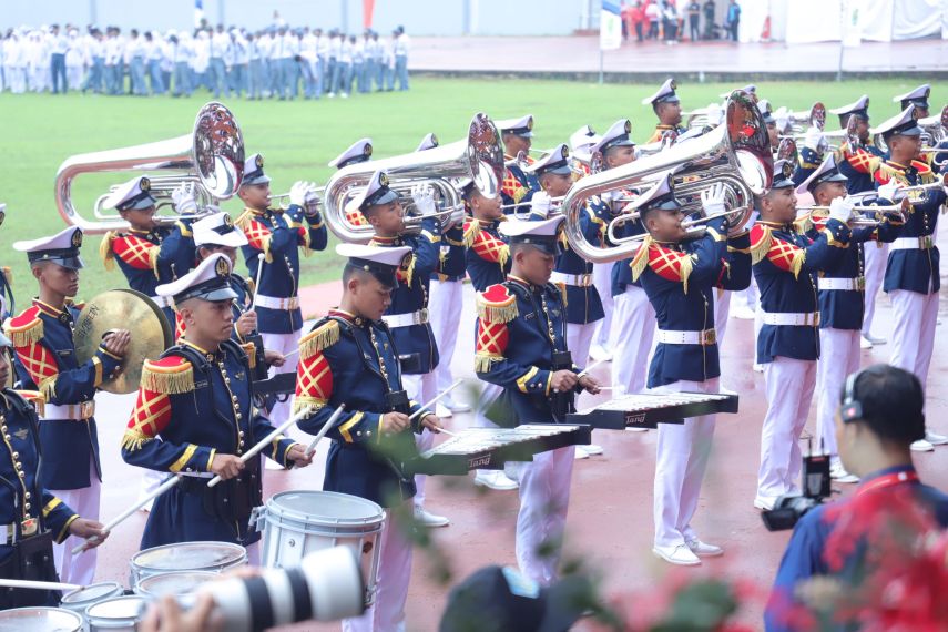Dispora Drum Corps dan Pelajar Kaltim Tampilkan Marching Band di HUT ke-80 RI