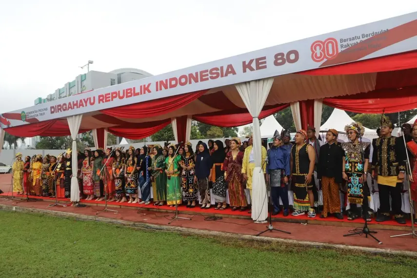 Suara Dewantara Hiasi Upacara HUT ke-80 RI di Kaltim