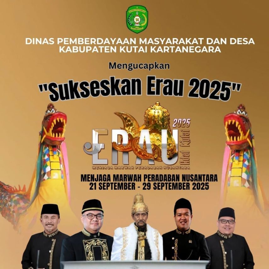 DPMD Kukar Ajak Masyarakat Ramaikan Erau Adat Kutai 21-29 September 2025