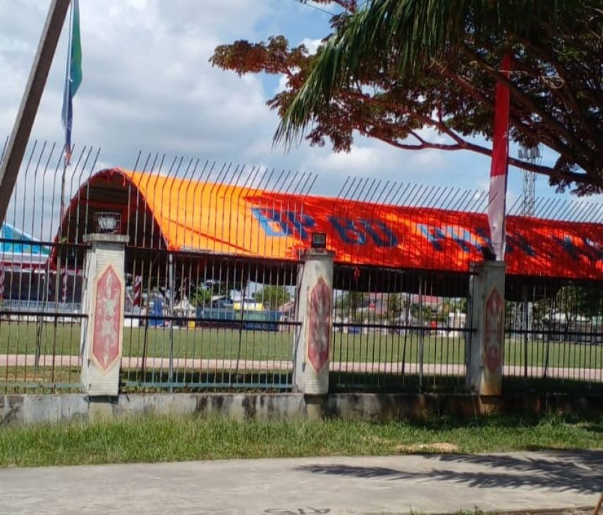 Siaga di Lapangan Bessai Berita Jelang HUT Bontang, BPBD Dirikan Tenda Medis