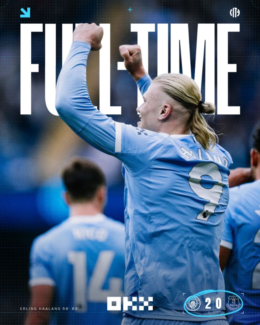 Haaland Borong Dua Gol, Manchester City Kudeta Puncak Klasemen Liga Inggris