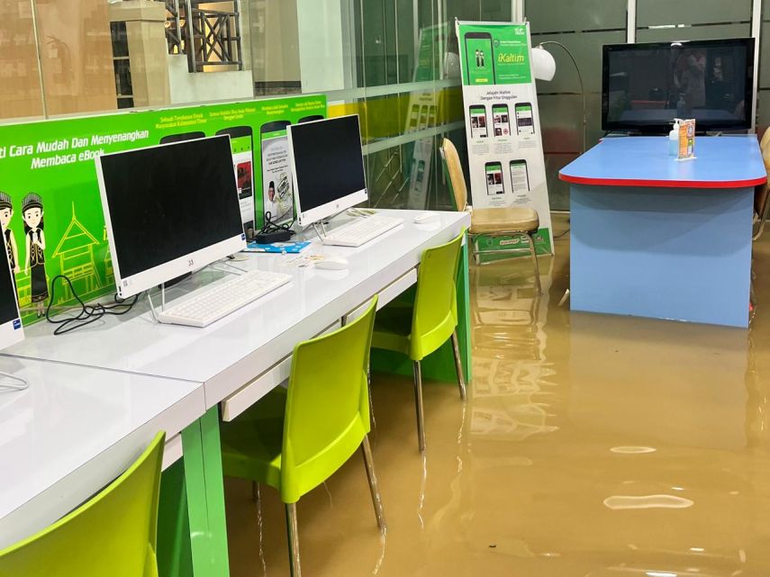 Kembali Banjir, Layanan Perpustakaan dan Kearsipan Kaltim Tutup Sementara
