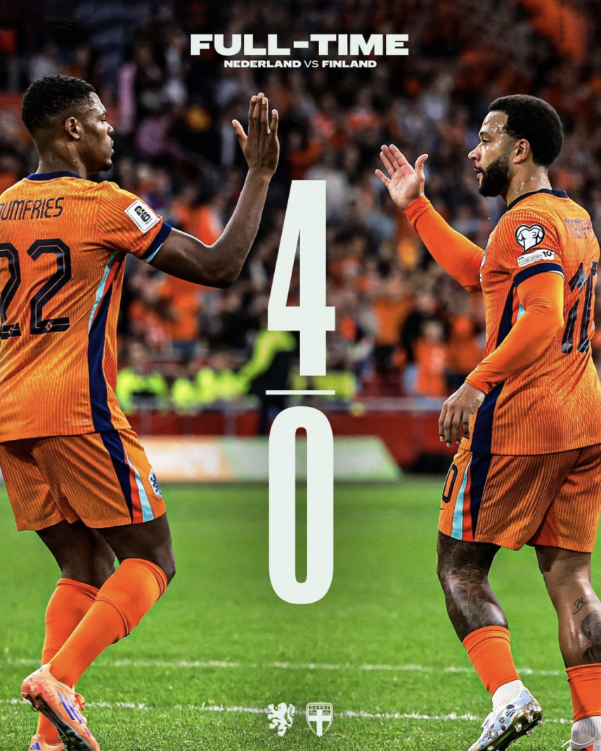 Belanda Pesta Gol 4-0 ke Gawang Finlandia di Kualifikasi Piala Dunia 2026