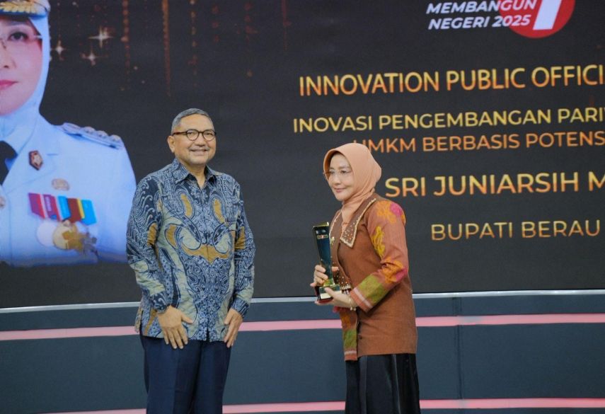 Bupati Berau Sri Juniarsih Raih Penghargaan Nasional atas Inovasi Pembangunan Daerah