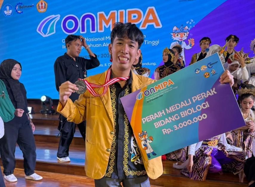 Charlos Falentino Harumkan Kampus Unmul, Raih Perak di ONMIPA 2025