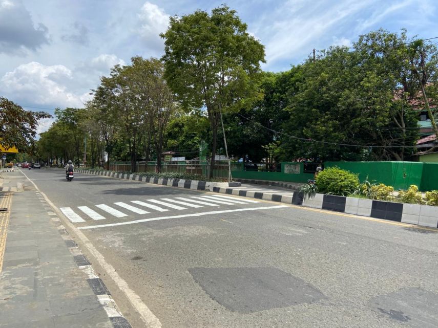 Usai Bongkar JPO, Zebra Cross Baru di Jalan Juanda Resmi Terpasang