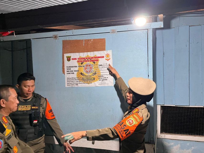 Terindikasi Aktivitas Terselubung, Operasional Kawasan Loa Hui Ditutup Satpol PP Samarinda