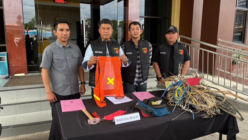 Polresta Samarinda Tangkap Dua Pelaku Pencurian Kabel di Jalan Letjen Suprapto