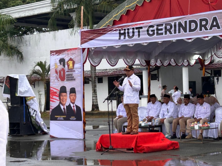 HUT ke-18 Gerindra, Agus Haris Minta Kader Fokus Pengabdian, Bukan Kalkulasi Pemilu