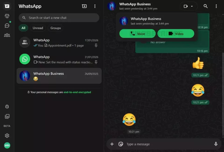WhatsApp Web Hadirkan Fitur Telepon dan Video Call, Pengguna Kini Bisa Menelepon Langsung dari Browser