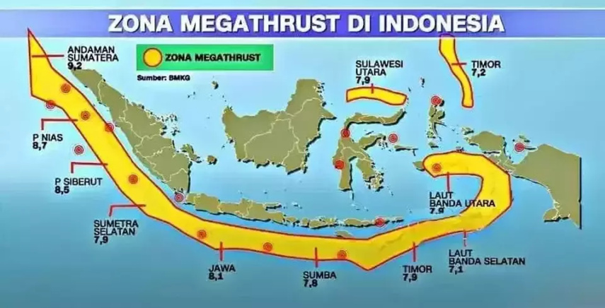 14 Zona Megathrust Terbaru di Indonesia, Ini Wilayah Rawan Gempa dan Tsunami yang Perlu Diwaspadai