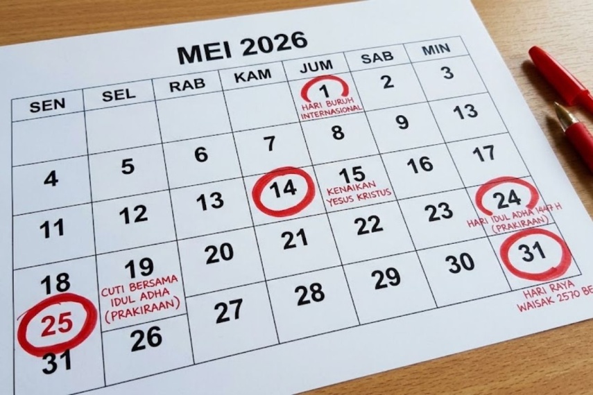 Daftar Lengkap Long Weekend Mei 2026: Ada Empat Kesempatan Libur Panjang!